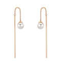 Orecchini a strappo Oro rosso 750/18 carati Perle Akoya, 2 Perla 6-6.5 mm