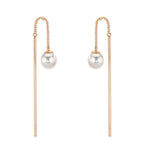 Orecchini a strappo Oro rosso 750/18 carati Perle Akoya, 2 Perla 6-6.5 mm