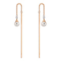 Orecchini a strappo Oro rosso 750/18 carati Diamante 0.06 ct, 3 pietra, tw-si Perle Akoya, 2 Perla, 4.5 mm