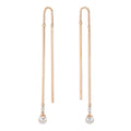 Orecchini a strappo Oro rosso 750/18 carati Diamante 0.06 ct, 2 pietra, tw-si Perle Akoya, 2 Perla, 4.5 mm