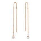 Orecchini a strappo Oro rosso 750/18 carati Diamante 0.06 ct, 2 pietra, tw-si Perle Akoya, 2 Perla, 4.5 mm