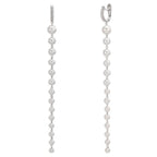 Orecchini circolari Oro bianco 750/18 carati Diamante 0.12 ct, 12 pietra, tw-si Perla coltivata d'acqua dolce, 28 Perla