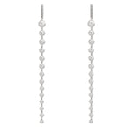 Orecchini circolari Oro bianco 750/18 carati Diamante 0.12 ct, 12 pietra, tw-si Perla coltivata d'acqua dolce, 28 Perla