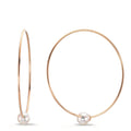 Orecchini a cerchio Oro rosso 750/18 carati Perle Akoya, 6 mm