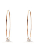 Orecchini a cerchio Oro rosso 750/18 carati Perle Akoya, 6 mm