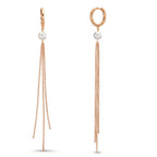 Orecchini circolari Oro rosso 750/18 carati Perla coltivata d'acqua dolce, 2 Perla