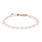 Bracciale Oro rosso 750/18 carati Perla coltivata d'acqua dolce, 18 Perla, 3.5 mm