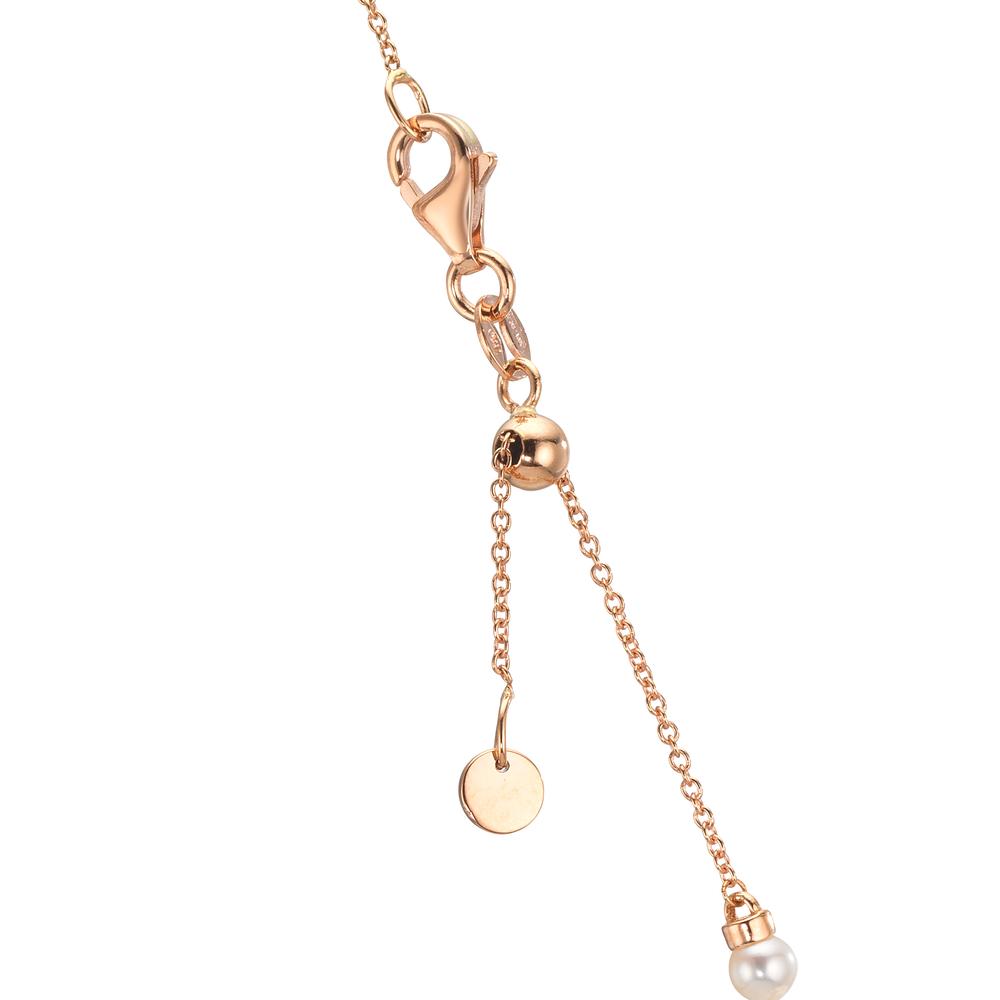Collana Oro rosso 750/18 carati Zaffiro 0.58 ct Perla coltivata d'acqua dolce, 3.5 mm Cuore 40-44 cm