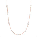 Collana Oro rosso 750/18 carati Perla coltivata d'acqua dolce, 23 Perla 3-5 mm 41.5-44 cm