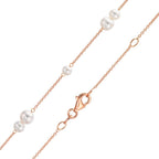 Collana Oro rosso 750/18 carati Perla coltivata d'acqua dolce, 23 Perla 3-5 mm 41.5-44 cm