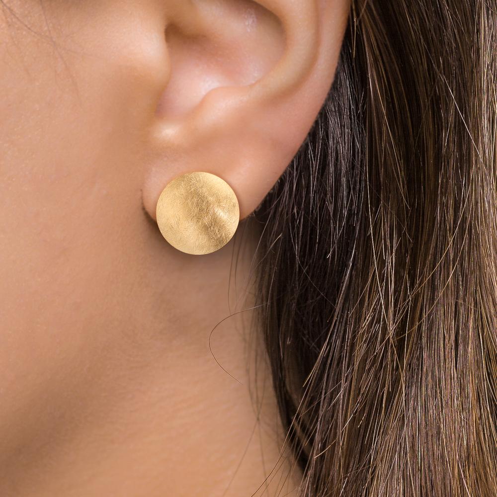 Orecchini a bottone Argento giallo dorato Ø22 mm