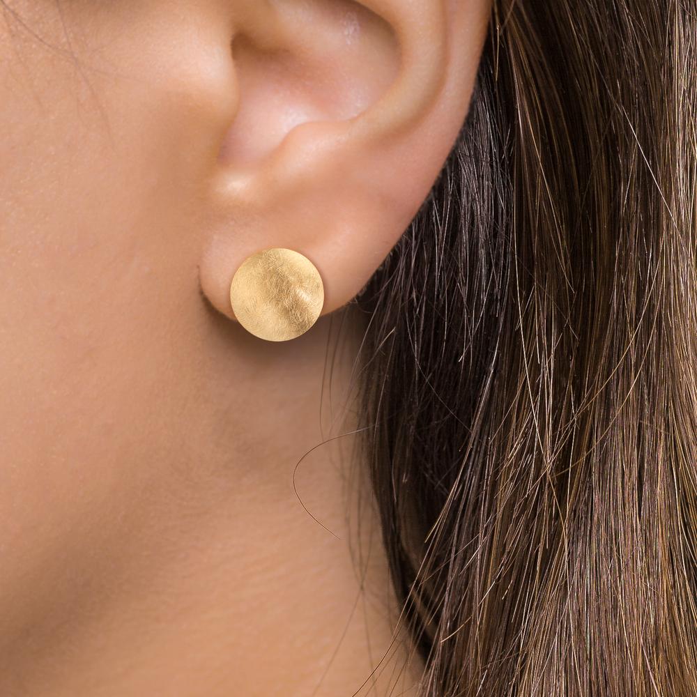 Orecchini a bottone Argento giallo dorato Ø17 mm