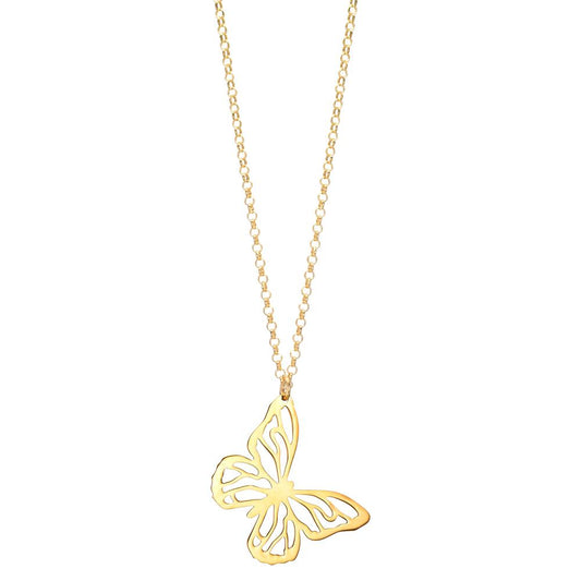 Collana Argento giallo dorato Farfalla 40-44 cm