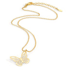 Collana Argento giallo dorato Farfalla 40-44 cm
