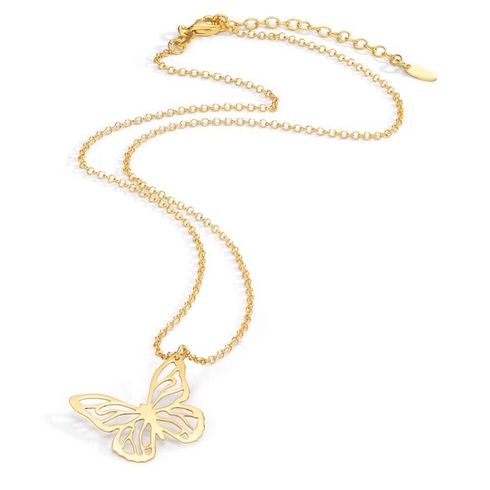 Collana Argento giallo dorato Farfalla 40-44 cm