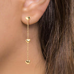 Orecchini Argento giallo dorato Cuore