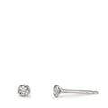 Orecchini a bottone Oro bianco 375/9K Zirconia 2 pietra Ø2.9 mm