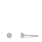Orecchini a bottone Oro bianco 375/9K Zirconia 2 pietra Ø2.9 mm