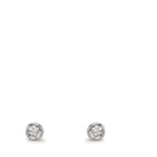 Orecchini a bottone Oro bianco 375/9K Zirconia 2 pietra Ø2.9 mm