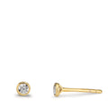 Orecchini a bottone Oro giallo 375/9K Zirconia 2 pietra Ø3.5 mm