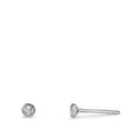 Orecchini a bottone Oro bianco 375/9K Zirconia 2 pietra Ø3.5 mm