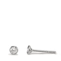 Orecchini a bottone Oro bianco 375/9K Zirconia 2 pietra Ø3.8 mm