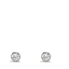 Orecchini a bottone Oro bianco 375/9K Zirconia 2 pietra Ø3.8 mm