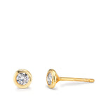 Orecchini a bottone Oro giallo 375/9K Zirconia 2 pietra Ø5 mm
