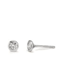 Orecchini a bottone Oro bianco 375/9K Zirconia 2 pietra Ø5 mm