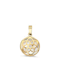 Ciondolo Oro giallo 750/18 carati Madreperla Fiore della vita Ø10 mm