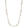 Collana Acciaio inossidabile Cristallo bianco Perla coltivata d'acqua dolce 90 cm