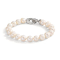 Bracciale Acciaio inossidabile Perla coltivata d'acqua dolce 8.5-9 mm 19.5 cm