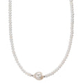 Collana Acciaio inossidabile Perla coltivata d'acqua dolce, 4 mm 43 cm