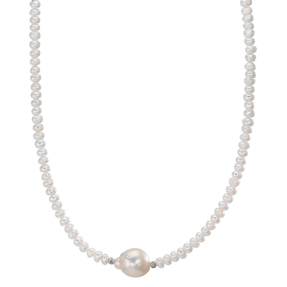 Collana Acciaio inossidabile Perla coltivata d'acqua dolce, 4 mm 43 cm