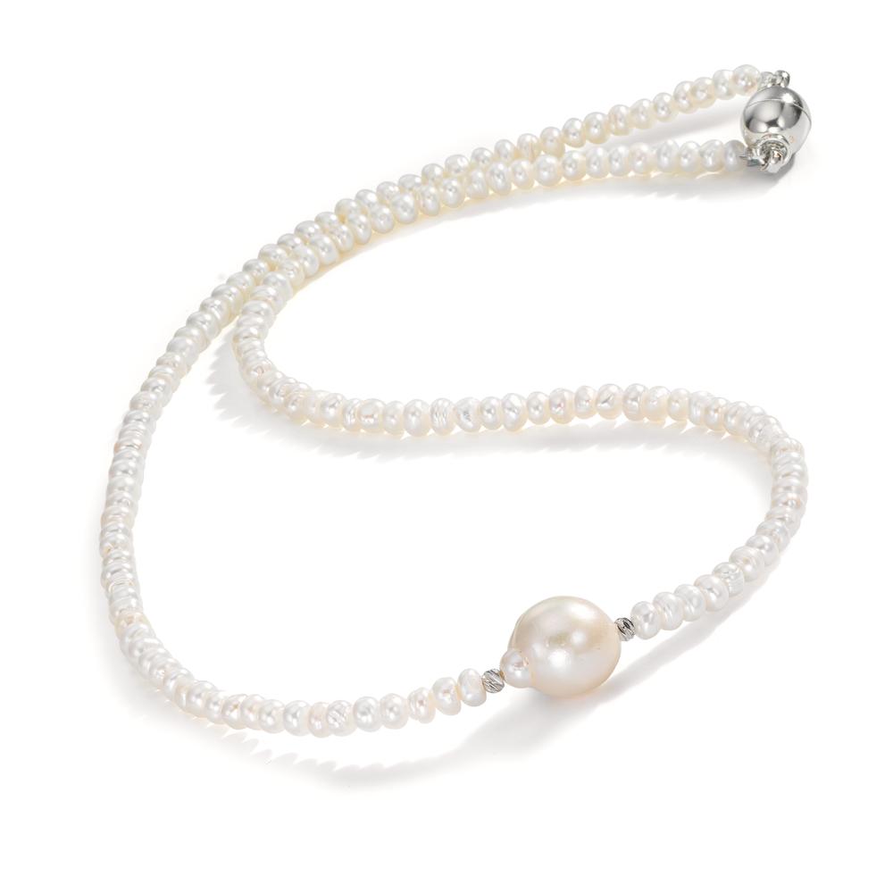 Collana Acciaio inossidabile Perla coltivata d'acqua dolce, 4 mm 43 cm