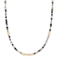 Collana Acciaio inossidabile Cristallo giallo rivestimento IP Perla coltivata d'acqua dolce, 5 Perla, 4.5 mm 43 cm