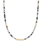 Collana Acciaio inossidabile Cristallo giallo rivestimento IP Perla coltivata d'acqua dolce, 5 Perla, 4.5 mm 43 cm