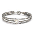 Bracciale Acciaio inossidabile Cristallo Grigio Perla coltivata d'acqua dolce 7-7.5 mm