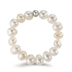 Anello Acciaio inossidabile Perla coltivata d'acqua dolce, 4.5 mm