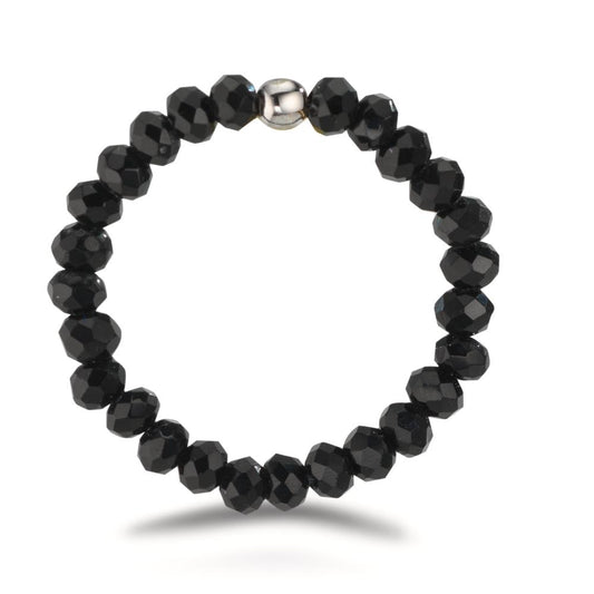 Anello Acciaio inossidabile Cristallo nero, 3 mm