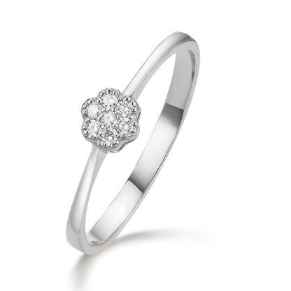 Anello Oro bianco 750/18 carati Diamante 0.06 ct, 7 pietra, w-si