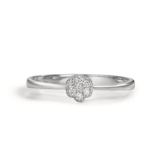 Anello Oro bianco 750/18 carati Diamante 0.06 ct, 7 pietra, w-si