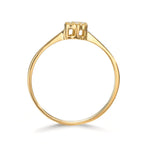 Anello Oro giallo 750/18 carati Diamante 0.06 ct, 7 pietra, w-si