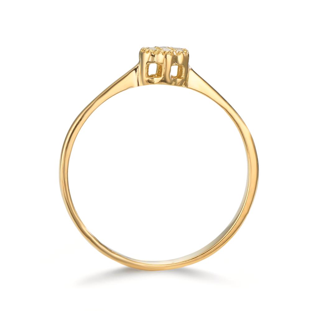 Anello Oro giallo 750/18 carati Diamante 0.06 ct, 7 pietra, w-si