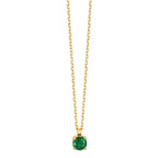 Collana Oro giallo 750/18 carati Smeraldo 0.22 ct 42 cm