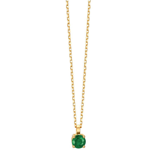 Collana Oro giallo 750/18 carati Smeraldo 0.22 ct 42 cm