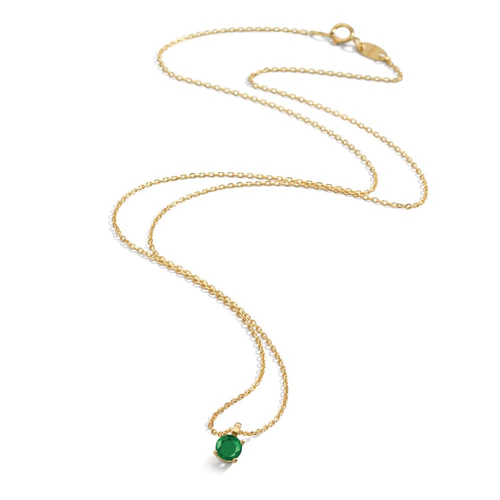 Collana Oro giallo 750/18 carati Smeraldo 0.22 ct 42 cm