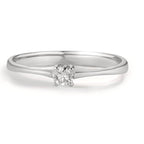 Anello solitario Oro bianco 750/18 carati Diamante 0.09 ct, w-si