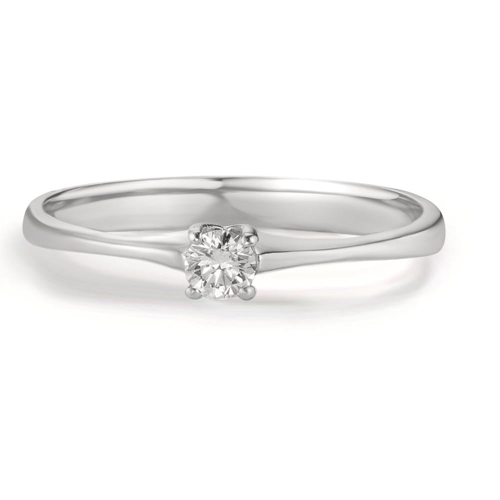Anello solitario Oro bianco 750/18 carati Diamante 0.09 ct, w-si