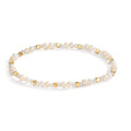 Bracciale Acciaio inossidabile Cristallo bianco giallo rivestimento IP Perla coltivata d'acqua dolce